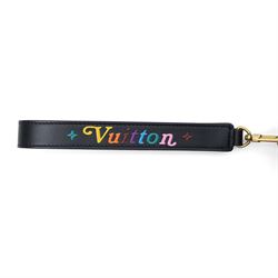 Louis Vuitton - ‘New Wave’ Long Wallet in black quilted calf leather, the envelope flap with oversized gold-tone LV logo and press-stud fastening, with detachable wrist strap detailed in multicoloured Louis lettering and Monogram flowers, opening to a fitted leather interior with twelve card slots, two compartments and zipped pocket, with care booklet and box