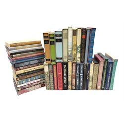 Folio Society books, to include Dickens' London, Montaillou by Emmanuel Leroy Ladurie, Travels of a Victorian Photographer, The life of the bee etc, in two boxes  