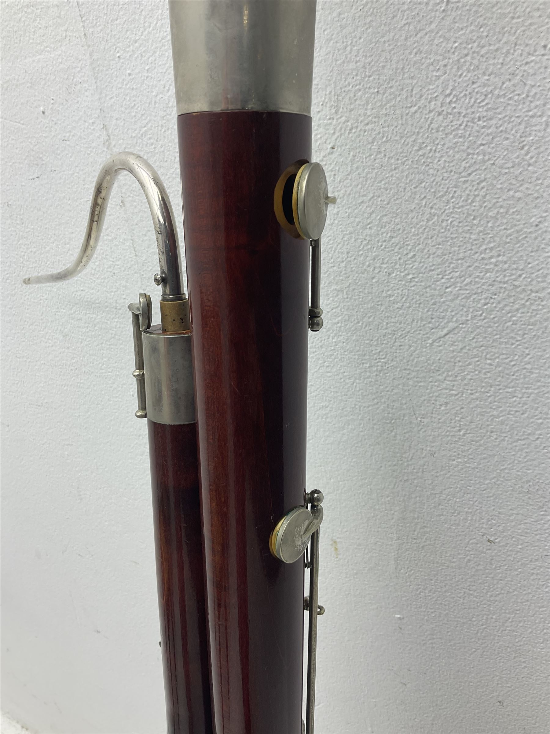 Schreiber & Sohne four-piece bassoon, serial no.9614; in fitted case with two crooks.