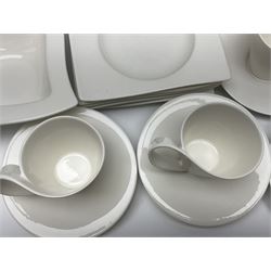Villeroy & Boch New Wave pattern dinner and tea service for five people, comprising square dinner plates, rectangular dinner plates, pasta bowls, cereal bowls, coffee cups and saucers, side plates and dessert plates, all with printed mark beneath