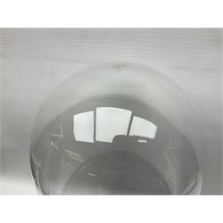 Large glass dome upon black circular base, H61cm