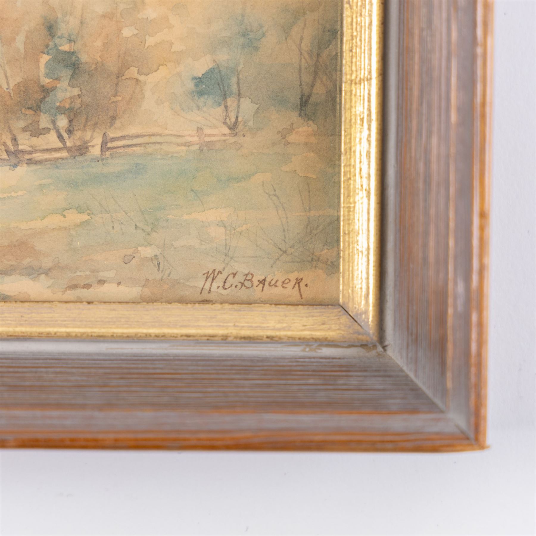 Willem Cornelis Bauer (Dutch 1862-1904): Path by a Lakeside, watercolour signed 12.5cm x 20cm