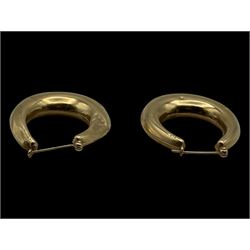 Pair of 14ct gold hoop earrings, stamped 14K