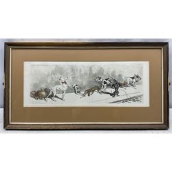 Arthur 'Boris' Klein (French 1893-1985): The Dirty Dogs of Paris, set of four etchings with hand colouring, titled respectively and signed in pencil 16cm x 45cm (4)