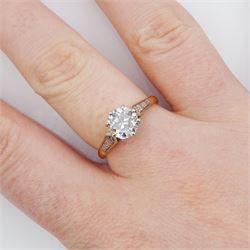 18ct gold single stone round transition cut diamond ring, stamped, diamond 1.20 carat, with World Gemological Institute report