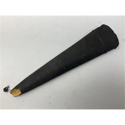 Indian thrusting dagger Katar the 25cm blade with swollen point and central rib, in leather covered wooden sheath L45cm overall