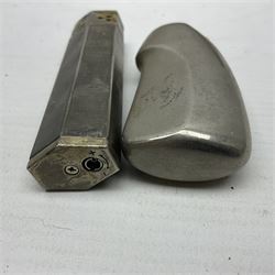 Collection of lighters, including Ronson Varaflame, Zorr Classic, Dunhill bark effect roller gas lighter, and faceted blue glass table lighter, etc