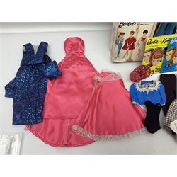 Two 1960s Mattel Barbie fashion dolls - 'Ski Queen' and 'Career Girl'; each in original decorative box with paperwork; and a quantity of Mattel and other fashion doll clothing
