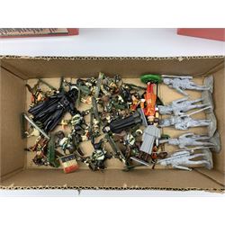 Various makers metal figures including M.J. Mode East Kent Regiment; Whitby Militaire Swiss Guards; HM Household Cavalry The Lifeguards Standard Bearer; Little Lead Londoners Coldstream Guards Band; Good Soldiers Dad's Army; and two Corgi Forward March figures; all mint and boxed; and a quantity of unboxed figures including Sherlock Holmes & Dr. Watson, Darth Vader etc