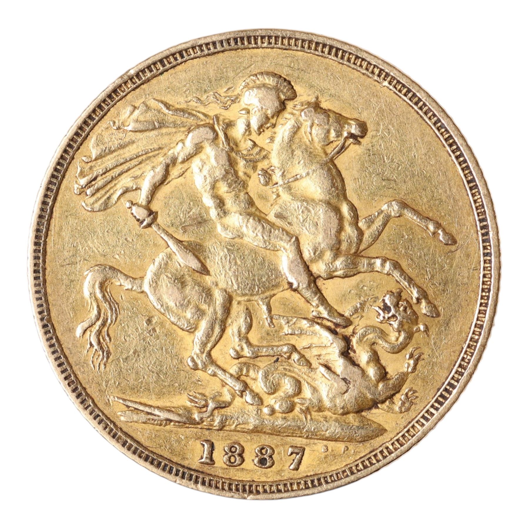 Queen Victoria 1887 gold full sovereign coin