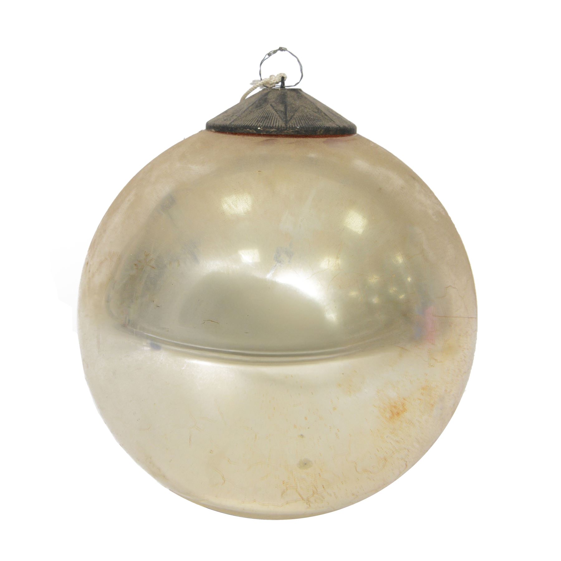 Two 19th century glass witches balls, D20cm