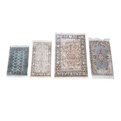Small Bokhara green rug, Chinese hearth rug and two modern Persian design rugs