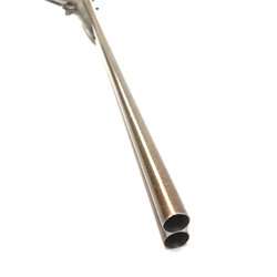 19th century J. Morrell of London 12-bore side-by-side double barrel hammer shotgun with Purdy thumbhole lever opening and back action lock, walnut stock and 76cm damascus barrels, No.1868, L119cm overall SHOTGUN CERTIFICATE REQUIRED