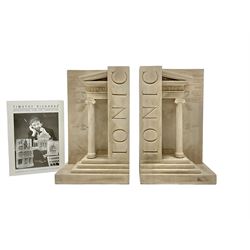 Timothy Richards handmade English plaster architectural models, Ionic; The Second Order of Greek Architecture, bookends, H22cm