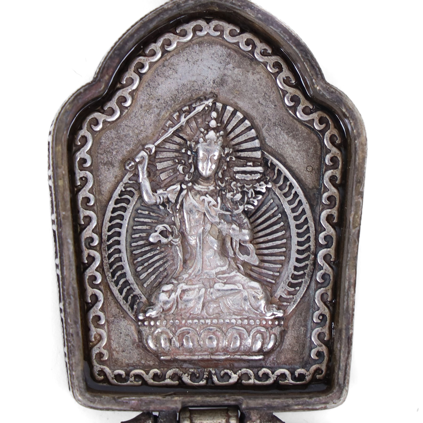 Pair of Tibetan prayer boxes, H5cm