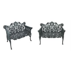 Pair Victorian style cast iron garden be