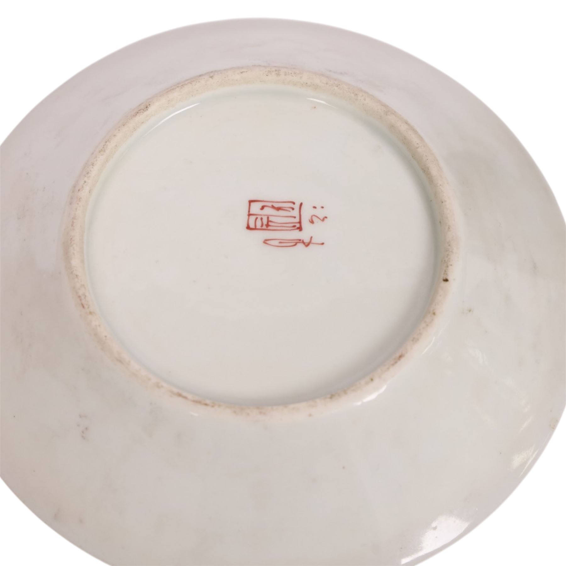 18th century Chinese export grisaille cup, decorated with Juno, the Roman Goddess of marriage together with another grisaille tea bowl and other tea bowls and cups
