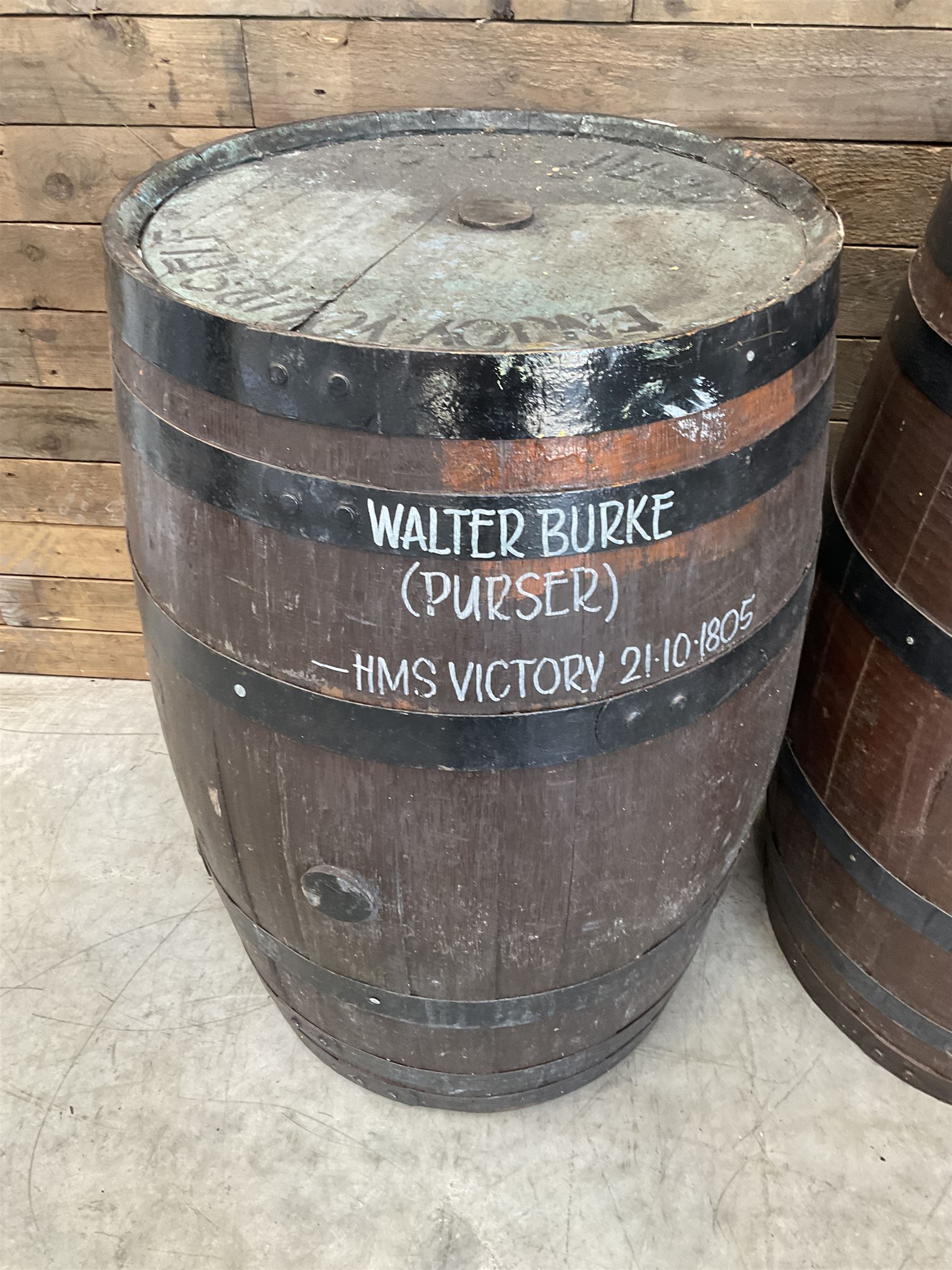 Four coopered barrel pub tables 