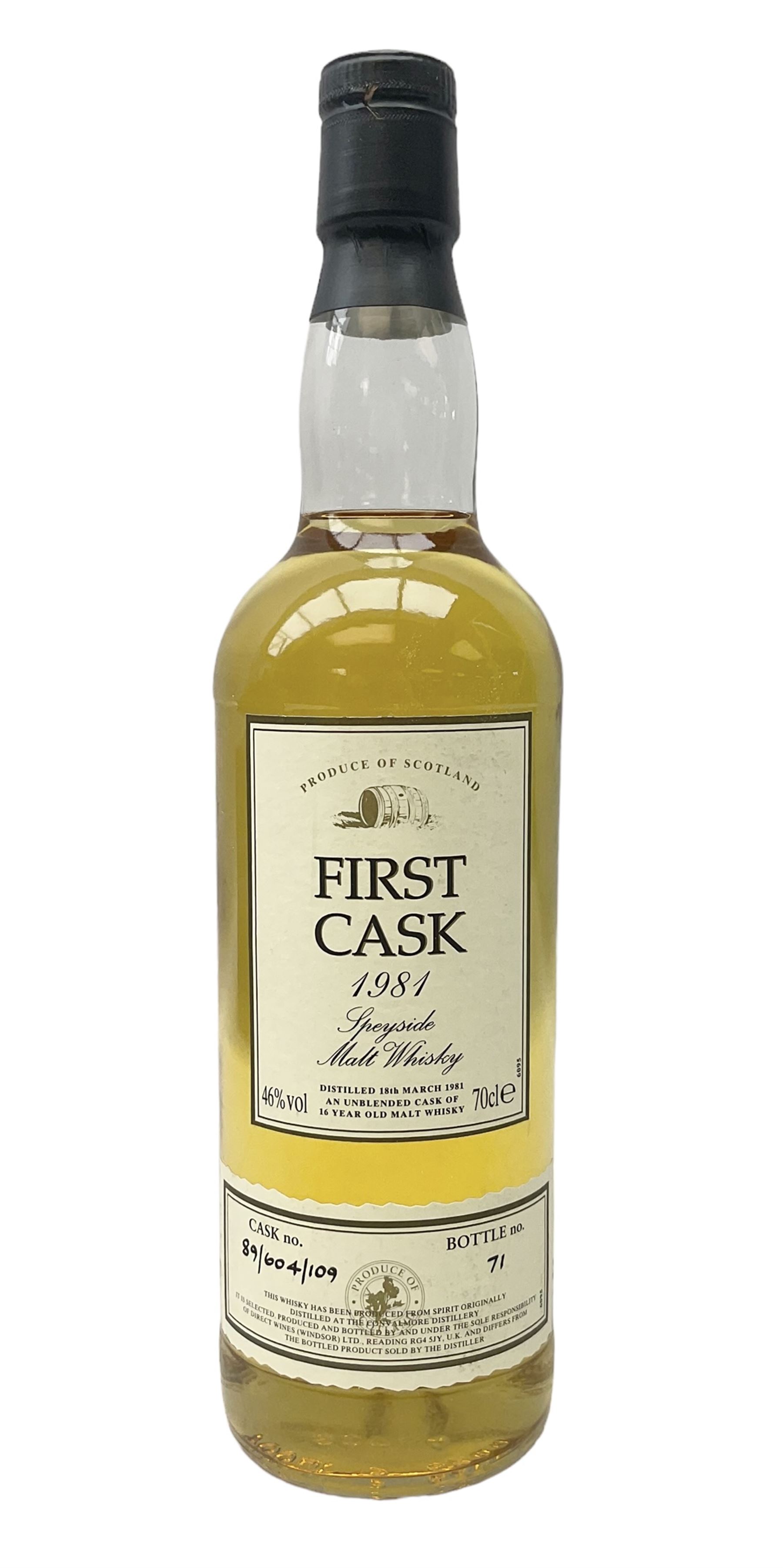 Convalmore 1981, 16 year old first cask Speyside single malt whisky, 70cl, 46% vol