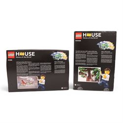 Two Lego sets, comprising Lego House Dinosaurs no. 40366 and  Lego House Tree of Creativity no. 4000026, both within sealed boxes