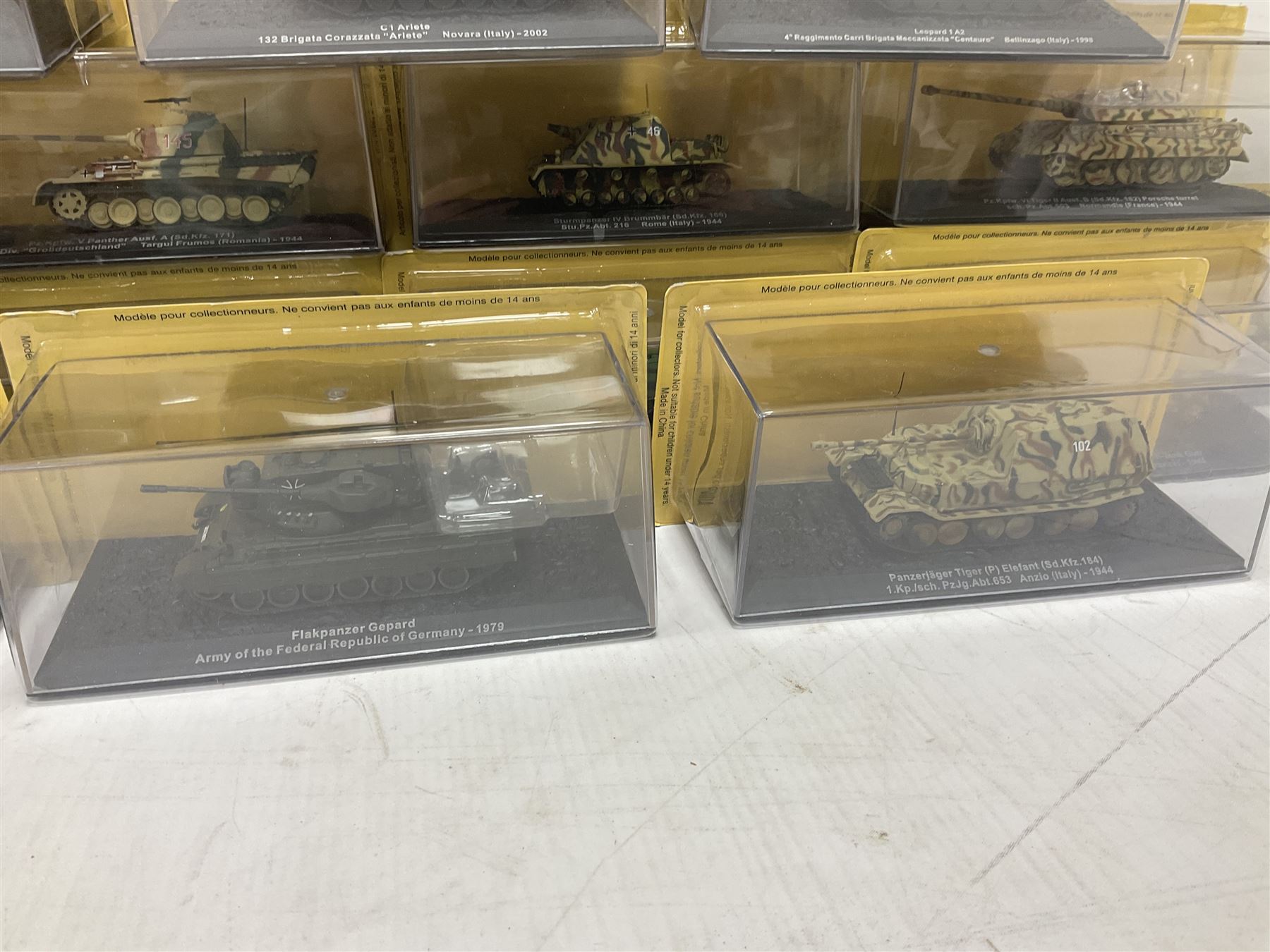 DeAgostini The Combat Tanks Collection -  forty-six periodical issued die-cast models of tanks; in plastic display cases in unopened blister packs (46)