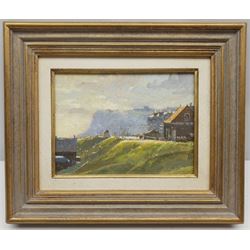 Robert Brindley (British 1949-): 'Morning Light West Cliff Whitby', oil on board signed, titled signed and dated '07 verso 14cm x 19cm