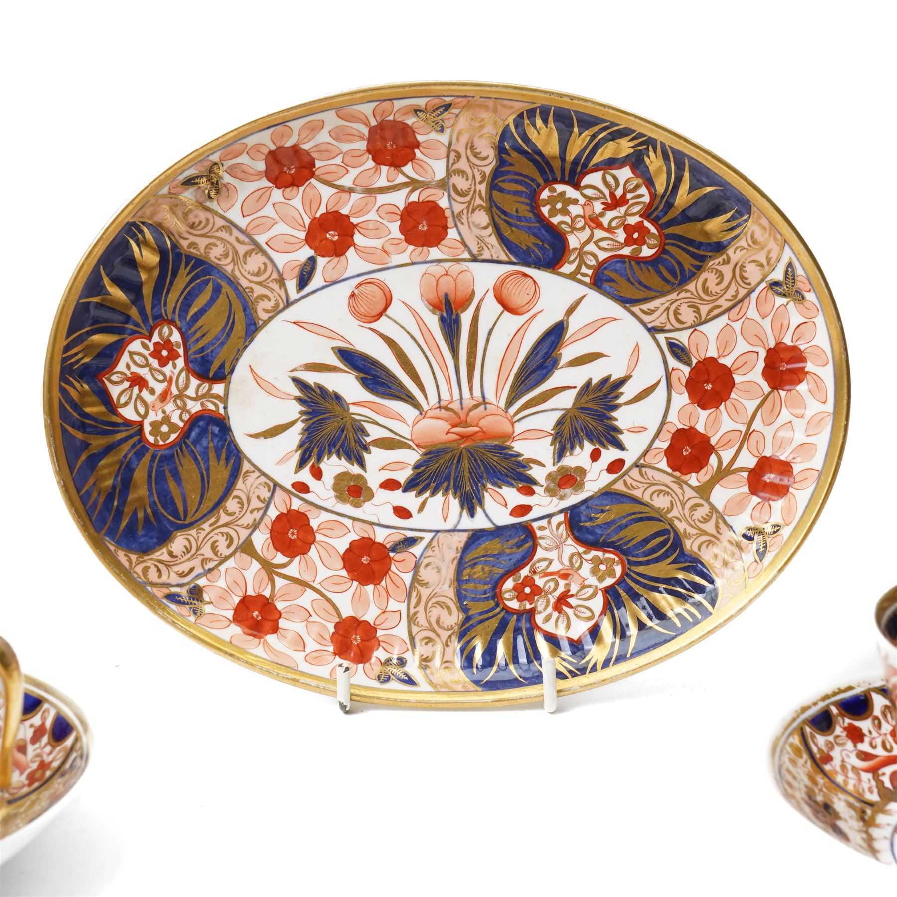 Collection of Copeland Spode Imari pattern no. 1495 tea wares, mostly with painted numbers to base