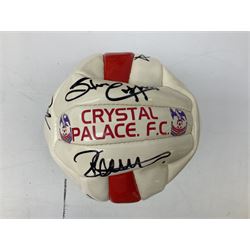 Crystal Palace signed leather football, late 1990s, including Steve Coppell, Simon Rodger, Tony Folan, Gareth Graham, Jamie Smith etc; and quantity of football books including 1966 World Cup booklets etc