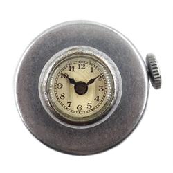  Chromium buttonhole watch circa 1940s diameter 2.5cm  
