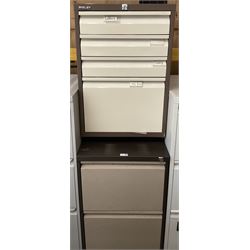 Bisley filing and storage cabinet H71cm, and a Triumph three drawer filing cabinet, H102cm - THIS LOT IS TO BE COLLECTED BY APPOINTMENT FROM DUGGLEBY STORAGE, GREAT HILL, EASTFIELD, SCARBOROUGH, YO11 3TX
