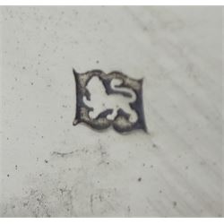 Pair of silver candlesticks by P H Vogel & Co, Birmingham 1970, silver spectacle case by W J Myatt & Co, Birmingham 1920 and five silver butter knives by James Dixon & Sons Ltd, Sheffield 1919