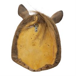Taxidermy: A Common Warthog (Phacochoerus africanus), large adult head mount looking straight ahead