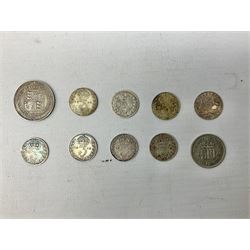 Great British and World coins, including George IIII 1821 crown, Queen Victoria 1887 shilling, various silver threepence pieces, George III 1805 Irish penny, pre-Euro coinage etc