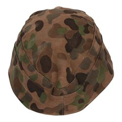 WWII SS camouflaged field cap, pea pattern camouflage
