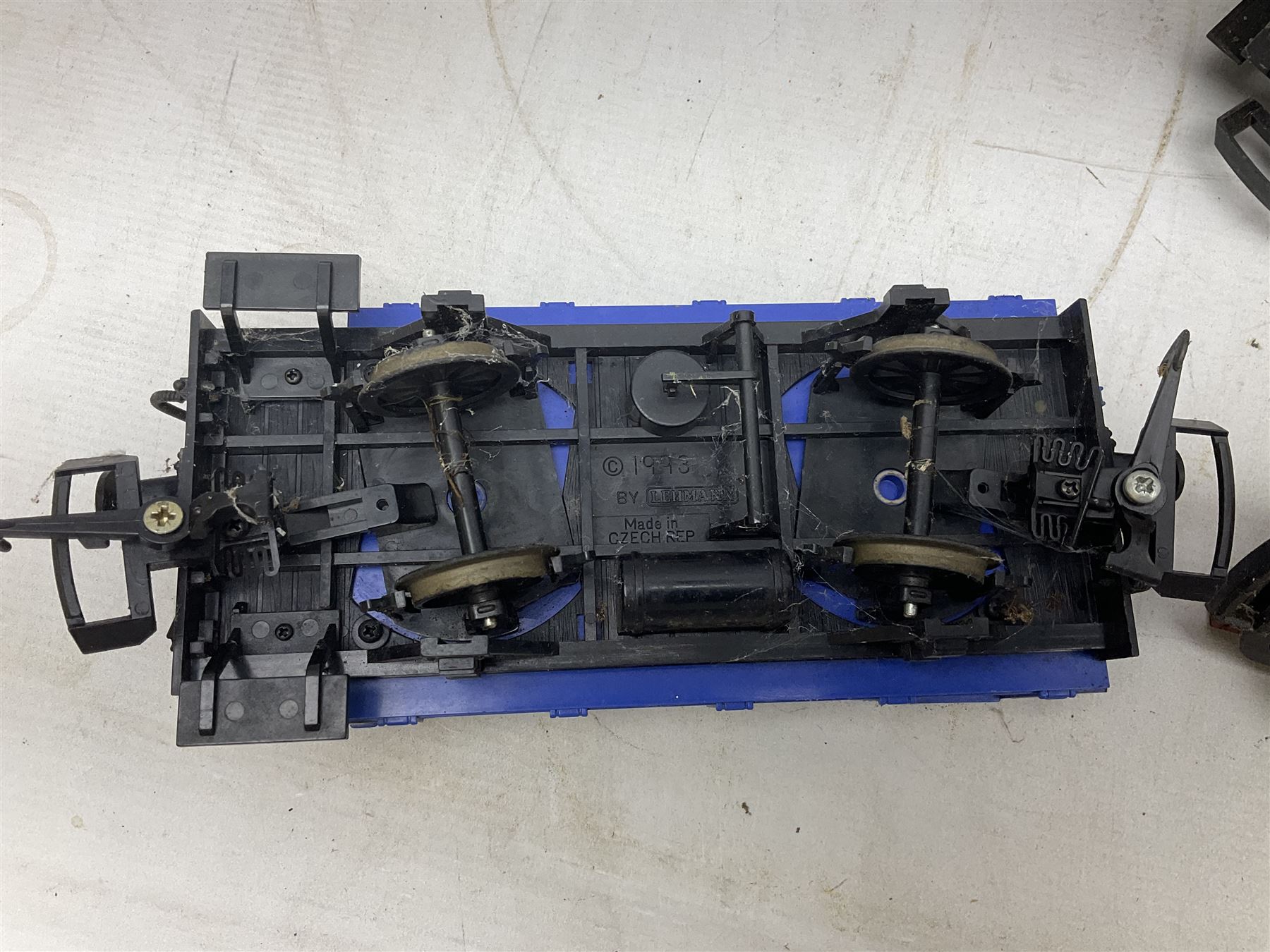 Three LGB (Lehmann Gross Bahn) G scale, gauge 1, rolling stock wagons, comprising two Lake George and Boulder wagons and an Auto Express wagon, together with a LGB passenger coach, other LGB rolling stock and a Lehmann Rigi900 ski lift