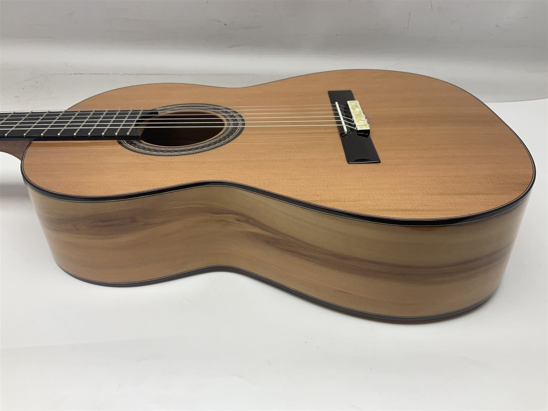 Juan Montes Rodriguez Spanish Flamenco acoustic guitar model R6; bears label dated 2020; in metallic finish fitted hard carrying case