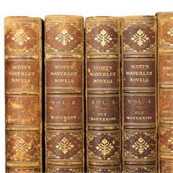 SCOTT, SIR WALTER -  THE WAVERLEY NOVELS, Edinburgh, Adam and Charles Black, 1877-1879. 48 volumes uniformly bound in maroon half calf with marbled boards