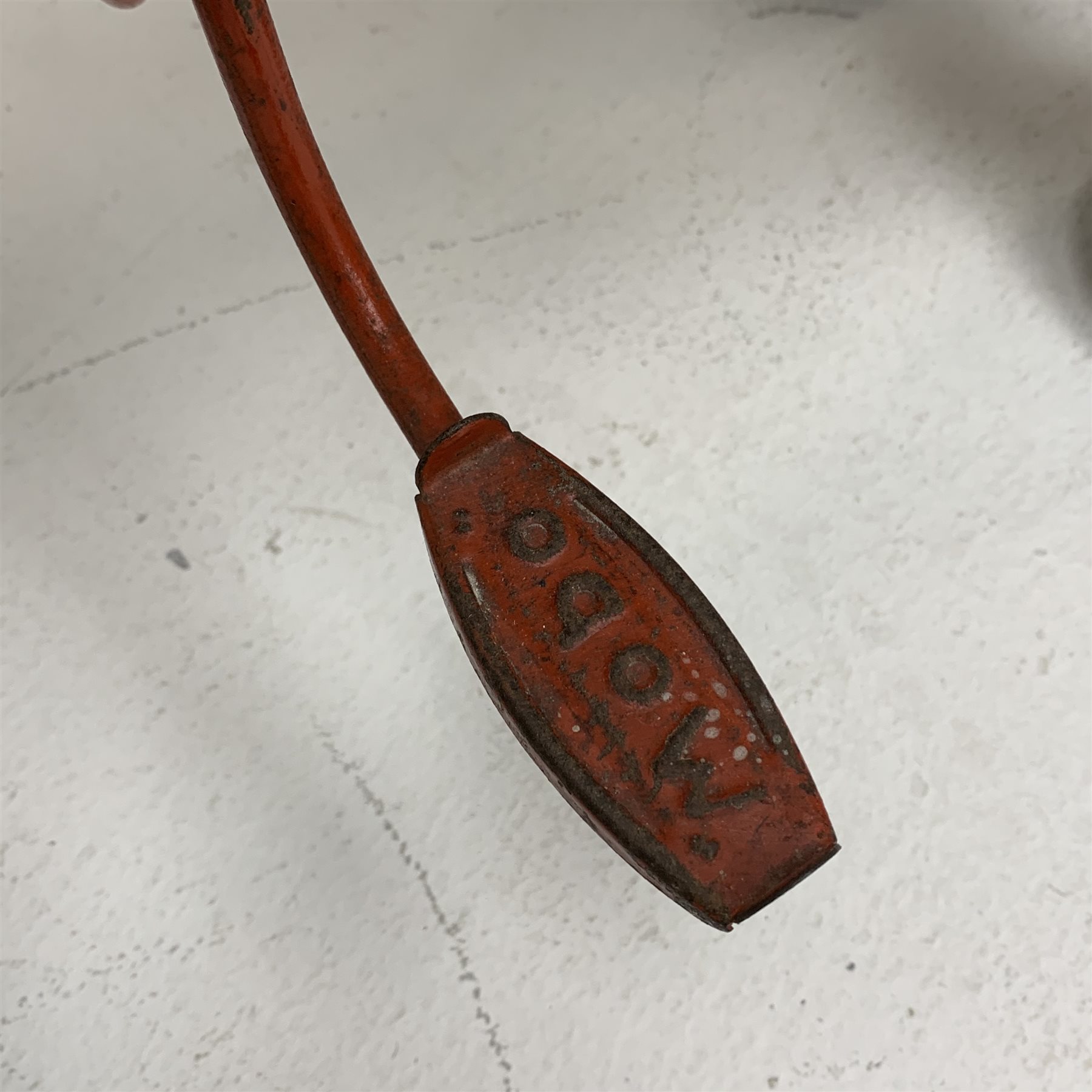 1950s Mobo Bronco metal ridealong horse with original decal to front