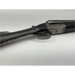 Charles Boswell 12-bore side-by-side double barrel box-lock non-ejector sporting gun, with 71.5cm sleeved barrels, thumb safety, walnut stock with chequered grip and fore-end, serial no.12720, L112.5cm overall SHOTGUN CERTIFICATE REQUIRED