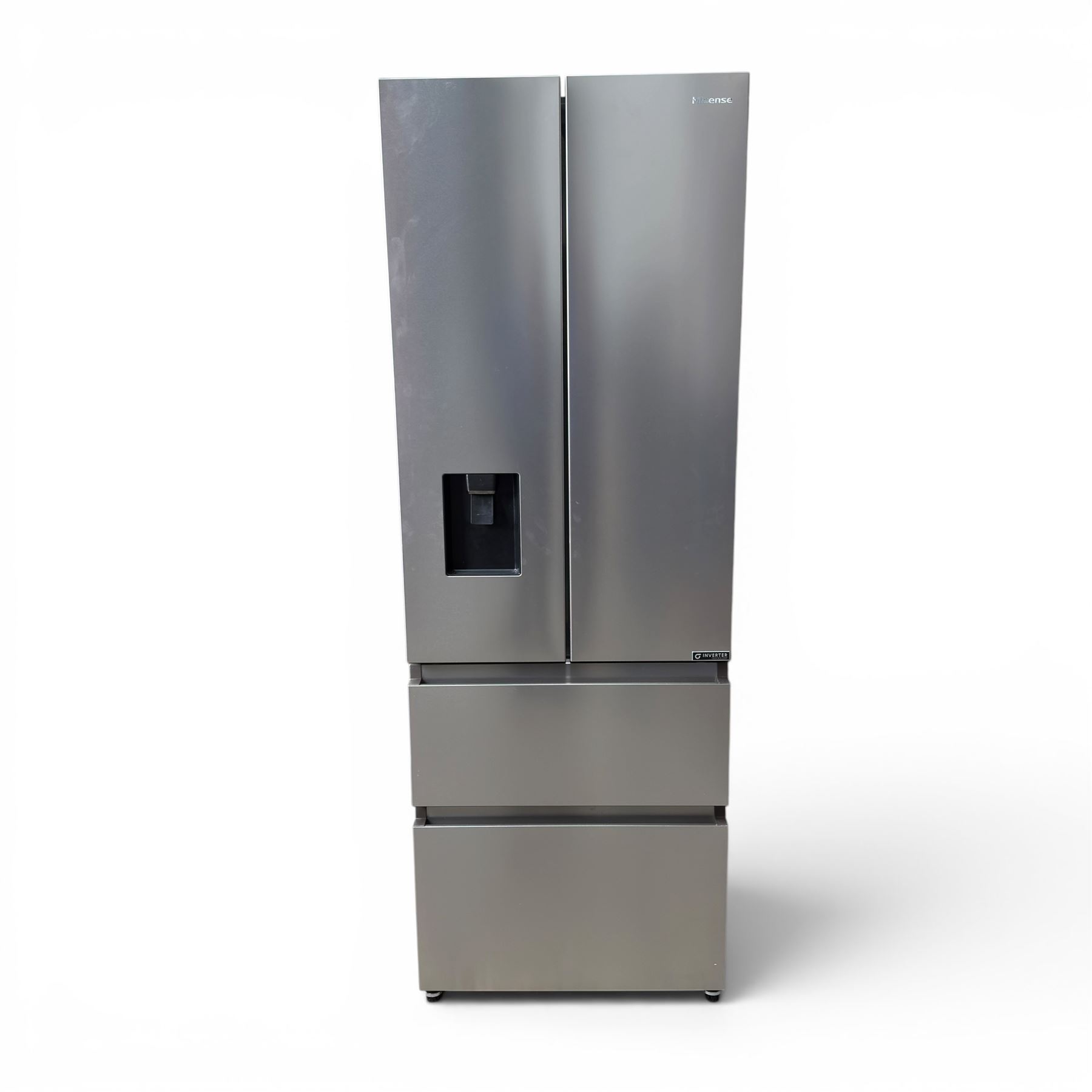 Hisense American style fridge freezer, fitted with double fridge doors and two freezer drawers, model no.  BCD-454WP2NF1R1/HC4
