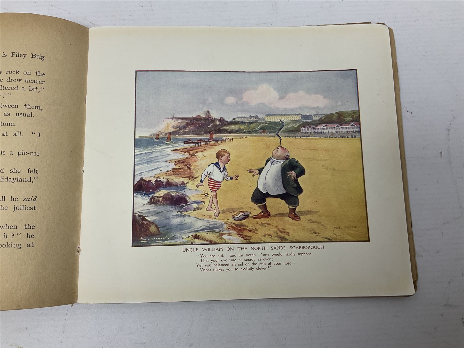 Frank Mason and Noel Pocock; Alice in Holidayland - A Parody in Prose, Verse and Picture. Perpetuated with Profound Apologies to Lewis Carroll and Sir John Tenniel, text by F W Martindale, containing illustrations of Alice at local seaside resorts, including Scarborough, Bridlington and Robin Hoods Bay