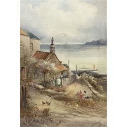 Frederick William Booty (British 1840-1924): Cottages at Runswick Bay, watercolour signed and dated 1908, 50cm x 35cm