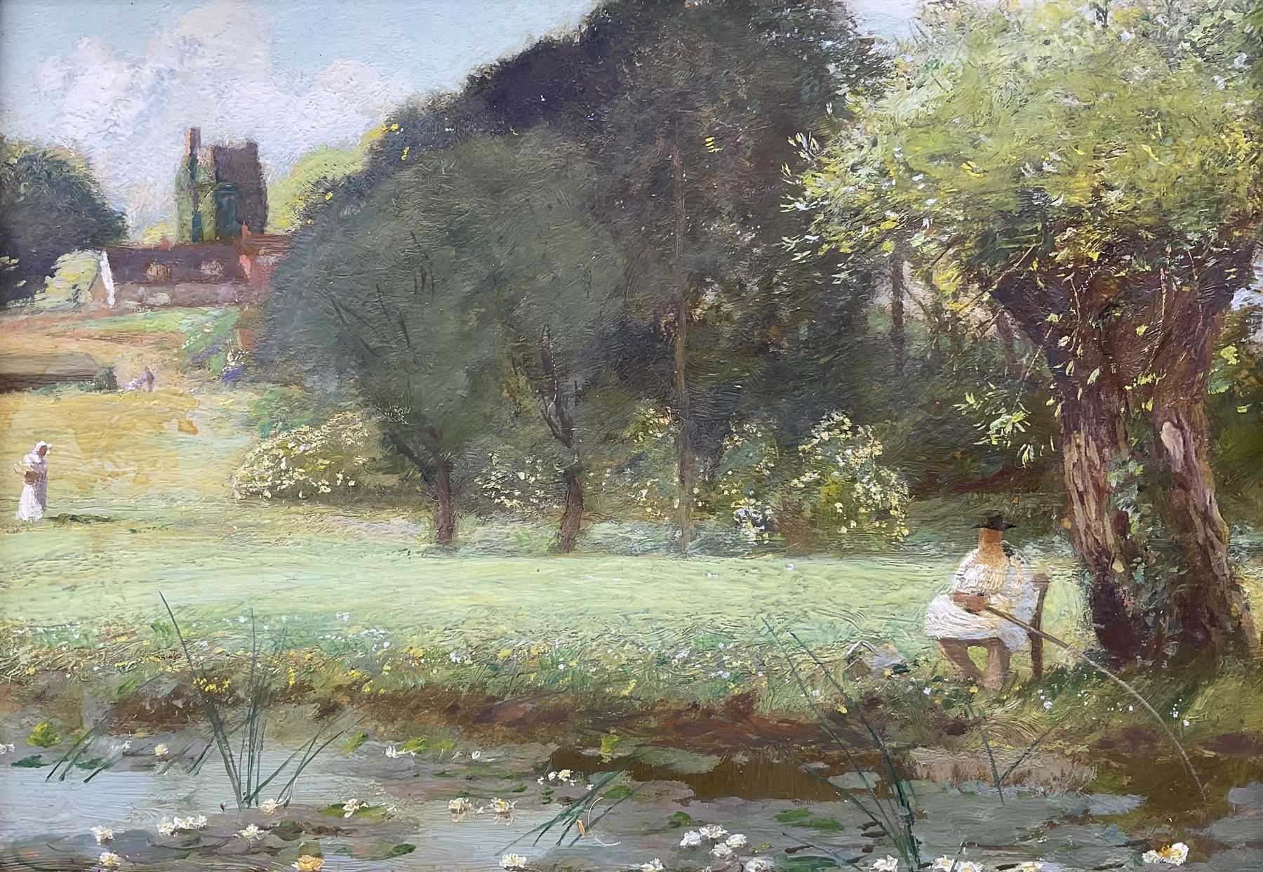 Sir David Murray (Scottish 1849-1933): The Fisherman, oil on panel unsigned, inscribed in a later hand verso 19cm x 27cm 