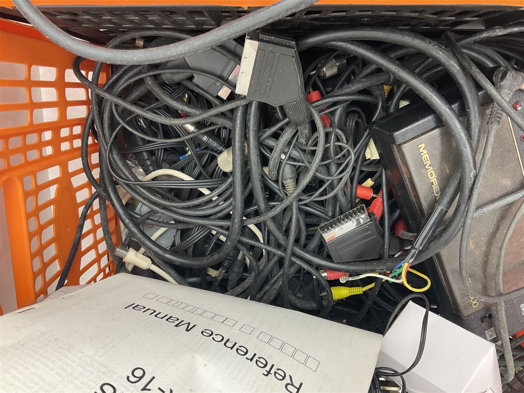 Alesis SR-16 drum machine, Neewer 48V phantom power supply, microphone stand, Genexxa microphone, quantity of jack to jack cables and other similar items