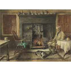 Albert George Stevens (Staithes Group 1863-1925): Farmer Hogarth of Mayfield Farm Whitby, watercolour signed 30cm x 40cm
Provenance: exchanged for sausages by the artist in late 19th century, been in the vendor's family since