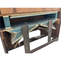 19th century oak cased harmonium, twin pedal pump mechanism