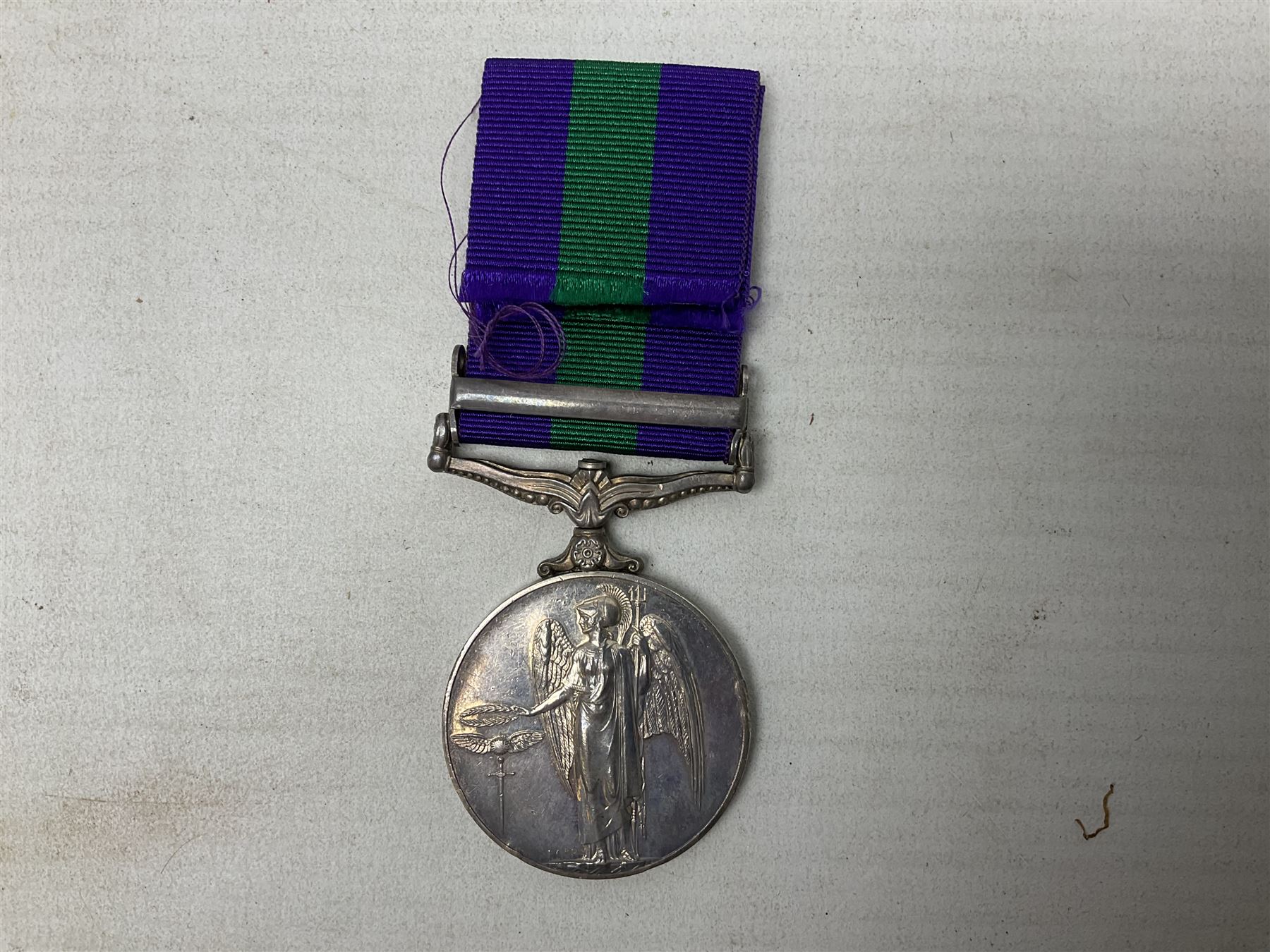 George VI General Service Medal with Malaya clasp awarded to 21126578 Fus. J. Kelly R. Innisks.; with ribbon