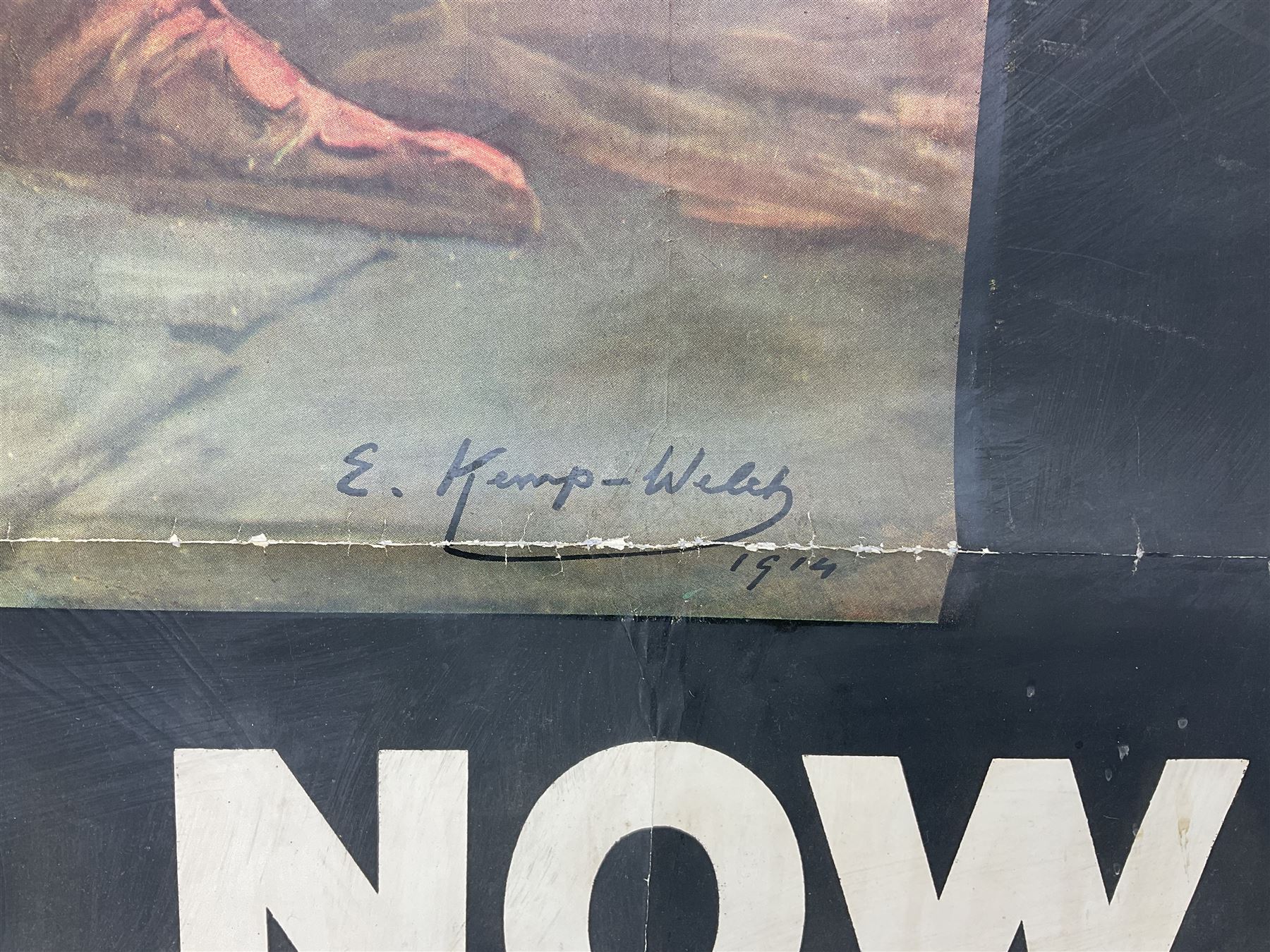 Edith M Kemp-Welch (British 1870-1941): 'Remember Scarborough! Enlist Now', rare original Parliamentary Recruiting Committee poster No. 41, circa 1915, printed by David Allen 149 x 98cm