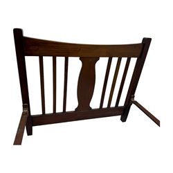 Edwardian inlaid mahogany 3' single bedstead, with headboard, footboard, wooden base and metal side supports; Giltedge 'Astrid 3000' pocket sprung mattress (L190cm, W104cm, D27cm)