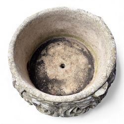 Pair of Garden cast stone urn planters 